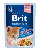 Brit Premium by Nature Delicate Kitten Pui plic hrană umedă pisici junior (în sos) 85g