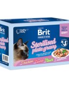 Brit Premium by Nature Delicate Sterilised Family Plate Carne cutie hrană umedă pisici sterilizate (în sos) multipack 85g x 12buc