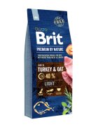 Brit Premium By Nature Light Curcan cu Ovăz hrană uscată câini managementul greutății 15kg