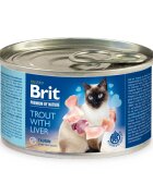 Brit Premium By Nature Păstrăv și Ficat conservă hrană umedă fără cereale pisici (pate) 200g
