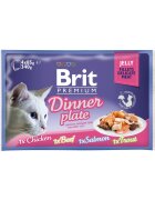 Brit Premium Multipack Dinner Plate 4 arome pachet mixt plic hrană umedă pisici (în aspic) 85g x 4