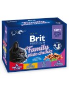 Brit Premium Multipack Family Plate 4 arome pachet mixt plic hrana umedă pisici (în sos) 100g x 12