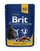 Brit Premium Pui și Curcan plic hrană umedă pisici (în sos) 100g