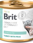 Brit Veterinary Diets BRIT VD Struvite Curcan dietă veterinară conservă hrană umedă fără cereale pisici sistem urinar (în aspic) 200g