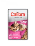 Calibra Premium Line Kitten Curcan și Pui plic hrană umedă pisici junior (în suc propriu) bax 100g x 24buc