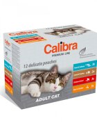 Calibra Premium Line Păstrăv și Somon plic hrană umedă pisici (în sos) multipack 100g x 12buc