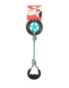 Camon jucărie sfoară câini activități fizice cauciuc jucărie sfoară câini M-XL activități fizice cauciuc albastru și negru 44cm 1buc