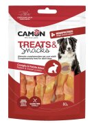 Camon Strips XS-XL Iepure și Cartof Dulce punguță recompense câini 80g
