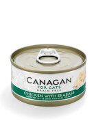 Canagan Pui și Biban conservă hrană umedă fără cereale pisici junior & adult (în suc propriu) 75g