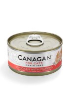 Canagan Pui și Creveți conservă hrană umedă fără cereale pisici junior & adult (în suc propriu) 75g