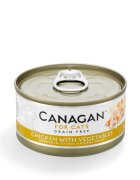 Canagan Pui și Legume conservă hrană umedă fără cereale pisici junior & adult (în suc propriu) 75g