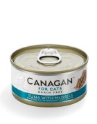 Canagan Ton și Scoici conservă hrană umedă fără cereale pisici junior & adult (în suc propriu) 75g