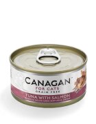 Canagan Ton și Somon conservă hrană umedă fără cereale pisici junior & adult (în suc propriu) 75g