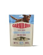 Carnilove Freeze Dried XS-XL Curcan și Somon punguță recompense fără cereale câini 60g