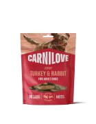 Carnilove Jerky XS-XL Curcan și Iepure punguță recompense fără cereale câini 100g