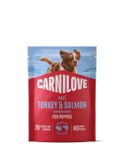 Carnilove Puppies XS-XL Curcan și Somon plic hrană umedă fără cereale câini junior (pate) 300g