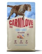 Carnilove True Fresh XS-XL Pește și Curcan hrană uscată fără cereale câini 4kg