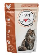 CAT JOY Pui și Ficat plic hrană umedă pisici (în sos) 85g