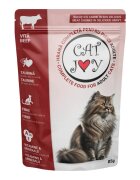 CAT JOY Vită plic hrană umedă pisici (în sos) 85g