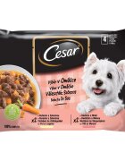 CESAR Selecții 2 arome pachet mixt plic hrană umedă (în sos) 100g x 4
