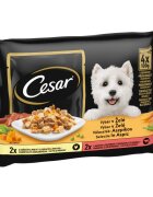 CESAR Selectii in Aspic XS-M Pui și Vită plic hrană umedă câini (în aspic) multipack 100g x 4buc