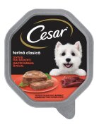 CESAR Terină clasică Vită și Ficat taviță hrană umedă câini (pate) 150g