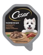 CESAR Tocăniță de țară Curcan Vită și Ierburi taviță hrană umedă câini (în suc propriu) 150g