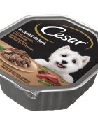 CESAR Tocăniță de țară Curcan Vită și Ierburi taviță hrană umedă câini (în suc propriu) 150g