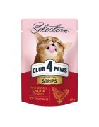 Club 4 Paws Premium Selection Stripsuri Pui plic hrană umedă pisici (în sos) 85g