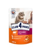Club 4 Paws Premium Vită hrană umedă pisici Vită (în sos) Premium Vită plic hrană umedă pisici (în sos) 100g