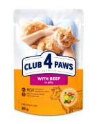 Club 4 Paws Vită plic hrană umedă pisici (în aspic) 85g