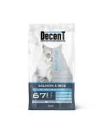 DECENT Sensitive Skin Somon și Orez hrană uscată pisici piele & blană 15kg