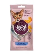 DELICKCIOUS Creamy Snack Sardine și dovleac plic recompense pisici 60g