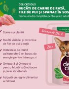 DELICKCIOUS Dinner Rață și Pui plic hrană umedă pisici (în sos) 85g