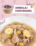 DELICKCIOUS Supă Ton și Mazăre bol hrană umedă pisici (în supă) bax 80g x 12buc
