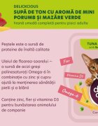 DELICKCIOUS Supă Ton și Mazăre bol hrană umedă pisici (în supă) bax 80g x 12buc
