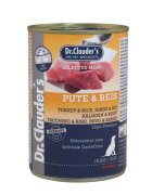DR. CLAUDER'S Selected Meat XS-XL Curcan și Orez conservă hrană umedă câini (în suc propriu) 400g