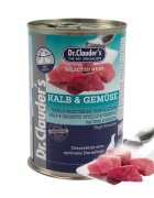 DR. CLAUDER'S Selected Meat XS-XL Vițel și Legume conservă hrană umedă fără cereale câini (în suc propriu) 400g