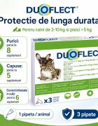 Duoflect spot-on solutie antiparazitara spot-on soluție antiparazitară pisici >5kg și câini 2-10kg 3 pipete