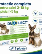 Duoflect spot-on solutie antiparazitara spot-on soluție antiparazitară pisici >5kg și câini 2-10kg 3 pipete