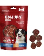 Enjoy Carnivore Fusion Rolls XS-XL Pui și Cod punguță recompense câini 100g