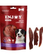 Enjoy Carnivore Jerky Treats XS-XL Rață punguță recompense câini 100g