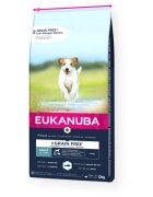 EUKANUBA Grain Free Adult Small & Medium Breed S-M Pește hrană uscată fără cereale câini 12kg