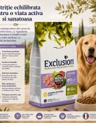 EXCLUSION Mediterraneo Monoprotein Formula Light Medium&Large M-XL Pui hrană uscată monoproteică câini sterilizați obezitate 12kg