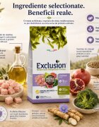 EXCLUSION Mediterraneo Monoprotein Formula Light Medium&Large M-XL Pui hrană uscată monoproteică câini sterilizați obezitate 12kg
