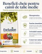 EXCLUSION Mediterraneo Monoprotein Formula Medium Breed M Vită hrană uscată monoproteică câini 12kg