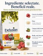 EXCLUSION Mediterraneo Monoprotein Formula Medium Breed M Vită hrană uscată monoproteică câini 12kg