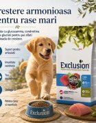 EXCLUSION Mediterraneo Monoprotein Formula Puppy Large Breed L-XL Ton hrană uscată monoproteică câini junior 12kg