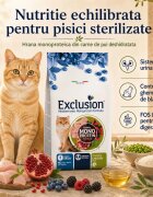 EXCLUSION Mediterraneo Monoprotein Formula Sterilised Pui hrană uscată monoproteică pisici sterilizate 12kg