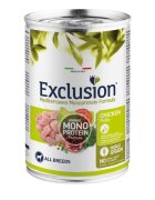 EXCLUSION Mediterraneo Monoprotein Formula XS-XL Pui conservă hrană umedă monoproteică câini (pate) 400g